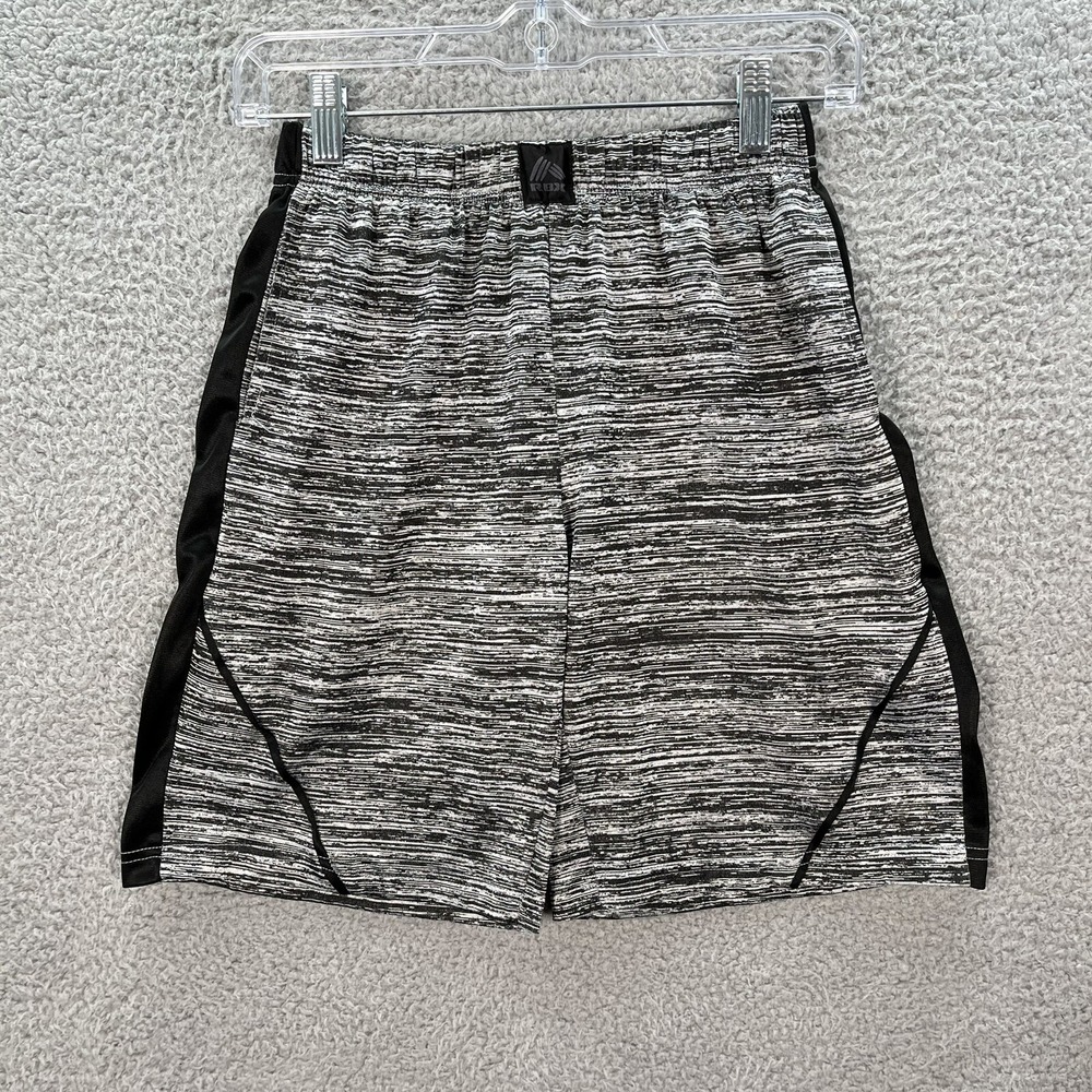 RBX Shorts Boys Youth Medium Black White Striped X Dri Jogging Gym Sports School